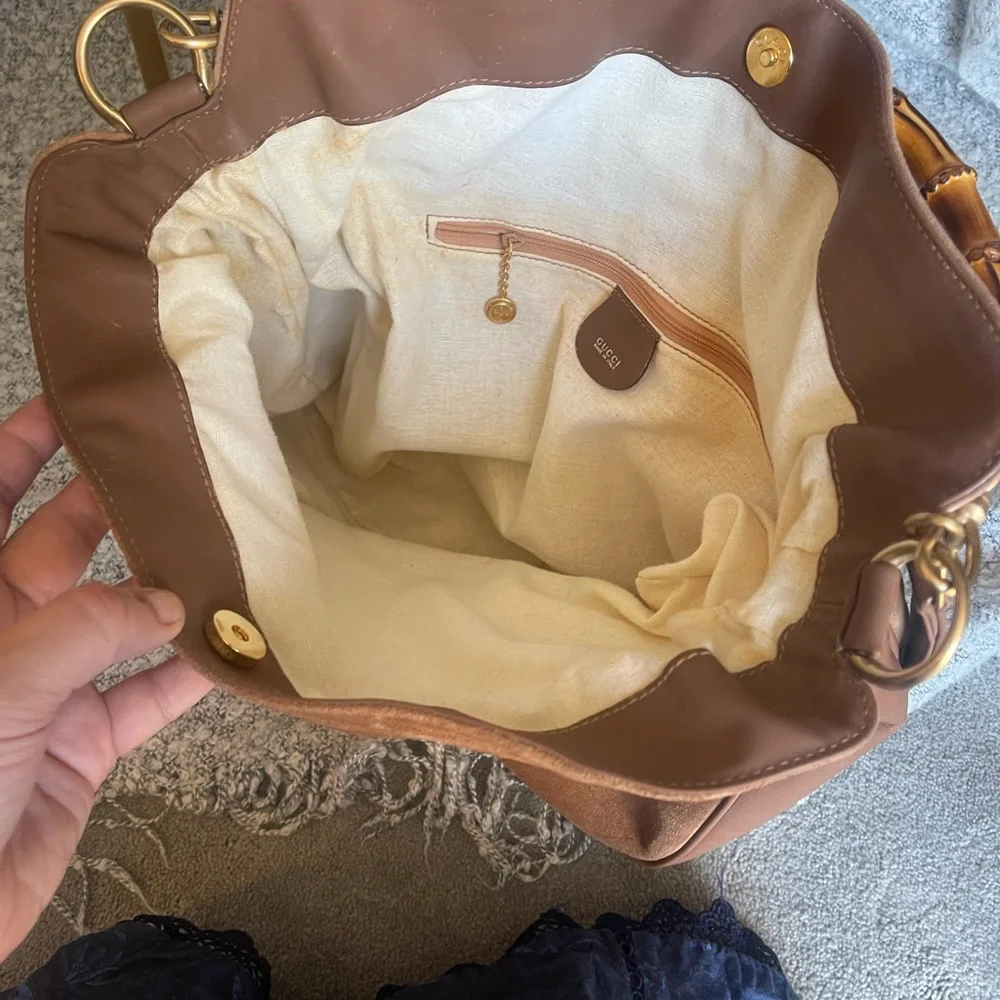 Authentic Gucci vintage bamboo suede shoulder bag - Picture 11 of 12